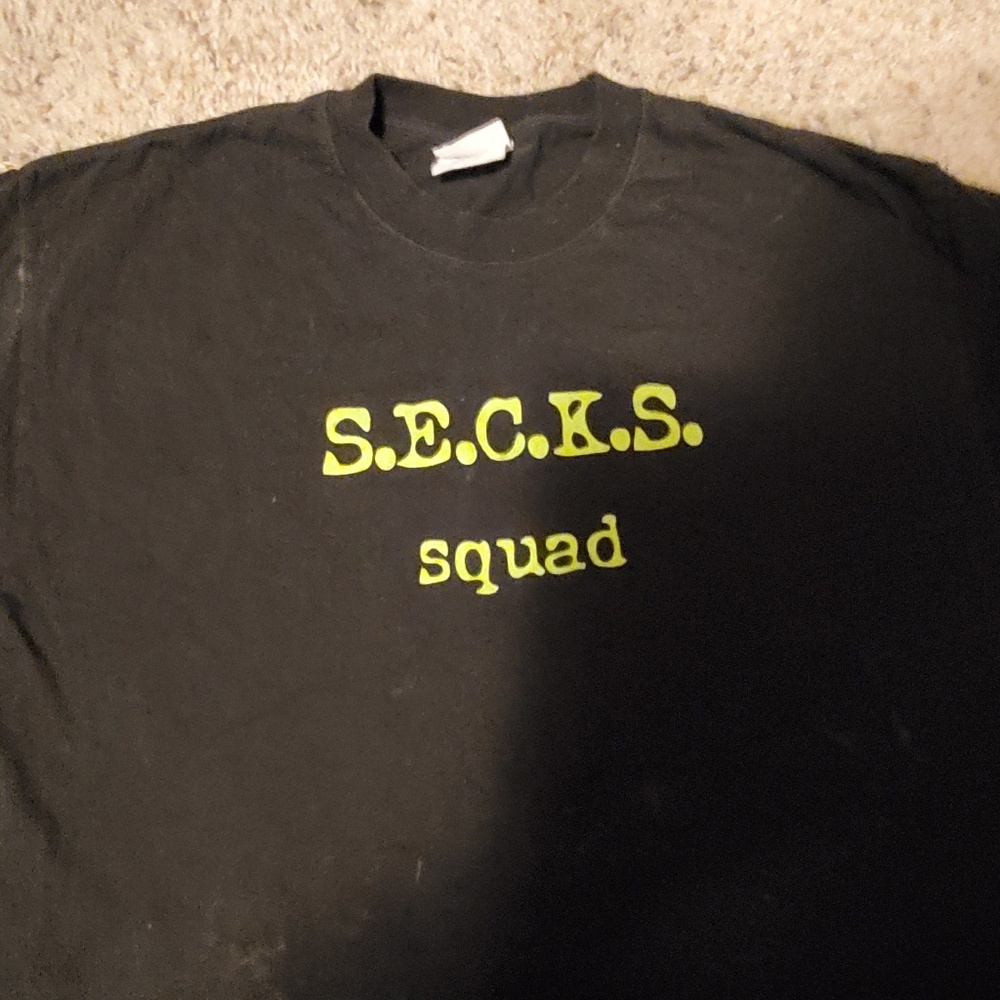 S.e.c.k.s squad green and black t- shirt